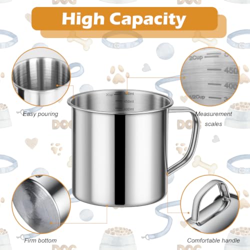2 Pcs Dog Food Scoop 2 Cup,304 Stainless Steel Dog Food Measuring Cup,2 Cup Scoop for Dogs, Cats, Birds & Rabbits - size: 2 CUP