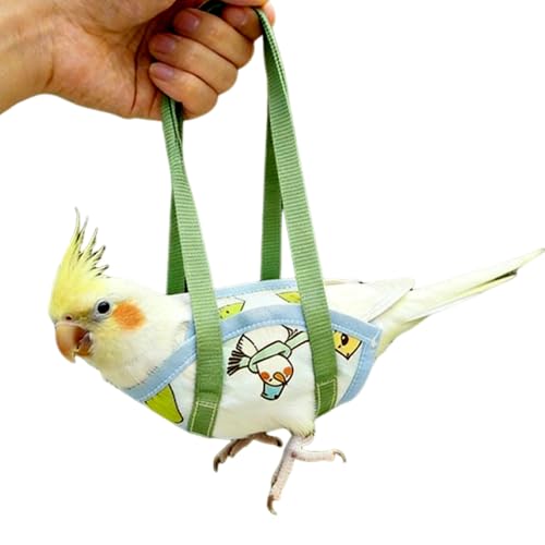Ouliget Parrot Sling Carrier Bag, Portable Handheld Bird Travel Vests Bag, Escape-Proof Outdoor Walking Bird Pouch for Small Medium Size Parrot Parakeet Budgies, Large