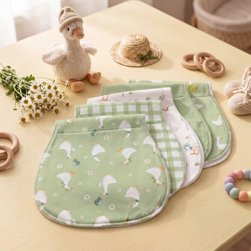 SmoothNovelty 5 Pack Silly Goose Baby Burp Cloths Soft Absorbent Burping Rags for Newborns 19"x9" Spit up Cloths for Boy Girl Newborn Baby Shower Registry Gifts Set Nursery Decor - style: Silly Goose