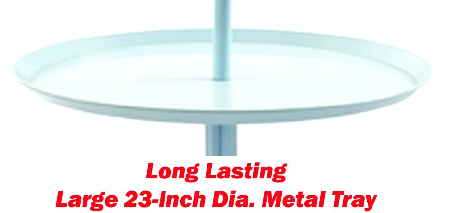 Large 23" Play T-Stand Perch Metal Base Parrot Bird Cage Amazon African Grey Macaw Cockatoo with Lockable Rolling Castors - color: White