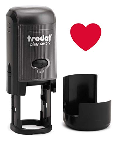 Infusion Round Teacher Stamp, Holiday, 3/4'' Self-Inking Rubber Stamp - Heart - Red Ink - color: Heart