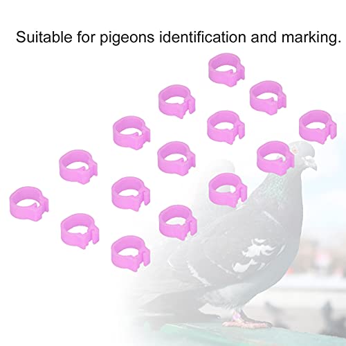 Omabeta Pigeons Leg Rings, Plastic Cold- Durable Lightweight Easy-to-Install Identification Leg Rings, for Pigeon Identification, Pink, 8mm, 100PCS - color: Pink