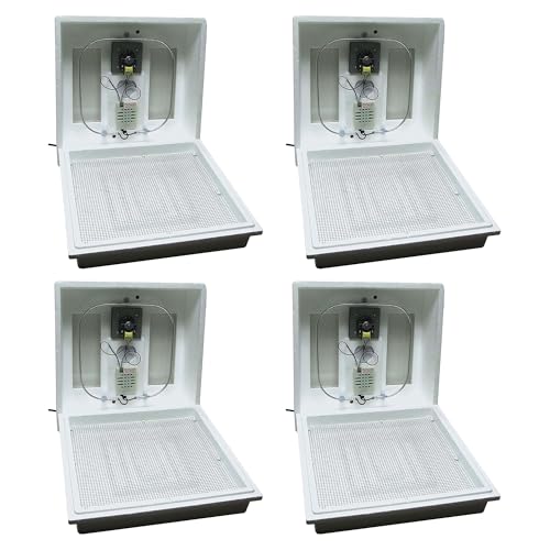 Farm Innovators 120 Volt 40 Watt Circulated Air Incubator for Up to 4 Eggs with Easy to Read Digital Display and Large Picture Window, White (4 Pack) - color: Digital Circulated Air, size: 4 Pack