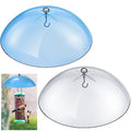 2 Pcs 10 Inch Squirrel Baffles Plastic Bird Feeders Protective Cover Dome Rain Proof with Hooks for Hanging Bird Seed Covers Rain Guards(Clear, Blue) - color: Clear, Blue