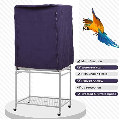 QBLEEV Birdcage Covers, Breathable Universal Bird Parrot Cage Cover Shade | Blackout windproof light-proof covering reduces distractions night accessories cloth without cage-24.8x17.7x31.5in (LxWxH) - color: Blue
