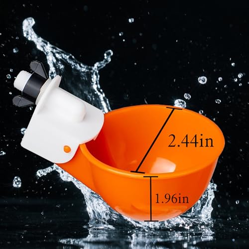 Large Automatic Chicken Waterer Cups, Poultry Watering Feeder Driking Bowl | 8pcs Poultry Water Feeder Kit for Chicks, Duck, Goose, Turkey and Bunny, Poultry DIY Gravity Fed Bucket Water Dispenser