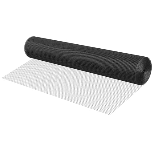 VEVOR Hardware Cloth 60 in x 50 ft, 1/2 in 19 Gauge Galvanized Wire Mesh Roll, Weather-Resistant Vinyl Coated Chicken Wire Fencing, Heavy Duty Welded Garden Plant Fencing for Rabbit Cage Snake Fence - size: 60in*50ft