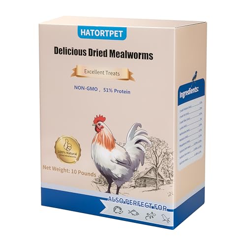 Dried Mealworms 10LB Pure Natural Chicken Treat for Laying Hens Wild Bird | NON-GMO High Protein - size: 10 Pound (Pack of 1)