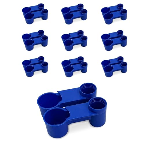 kathson 20 Pcs Bird Drinker Feeder Plastic Soda Pop Water Bottle Cup Ideal for Chicken Pigeons Birds Feeder Trough Animal Feeding Accessories (Blue) - color: Blue