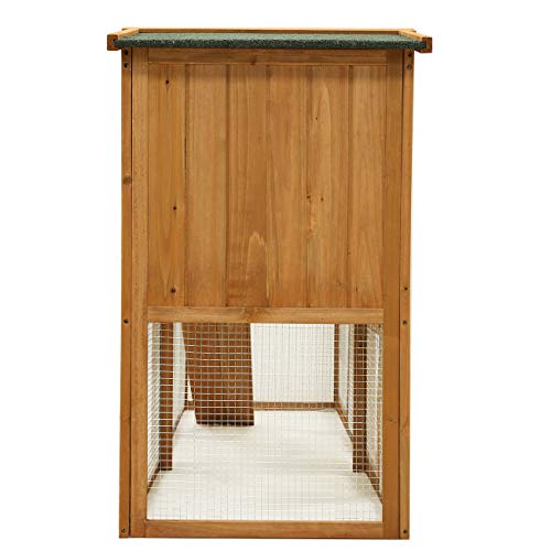 Ogrmar Chicken Coop Large Wooden Outdoor Bunny Rabbit Hutch Hen Cage | Wooden Chicken Coop with Ventilation Door, Removable Tray & Ramp Garden Backyard Pet House Chicken Nesting Box