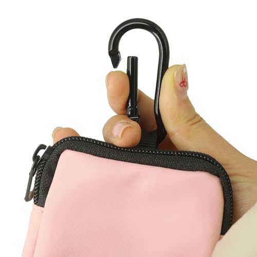 Dog Treat Pouch Pocket Sized Pet Puppy Training Pouch for Dog Training Behavior Aids, Waterproof Nylon Fabric Dog Poop Bag Holder, Hands Free Dog Walking Bag with Metal Carabiner (Pink) - color: Pink