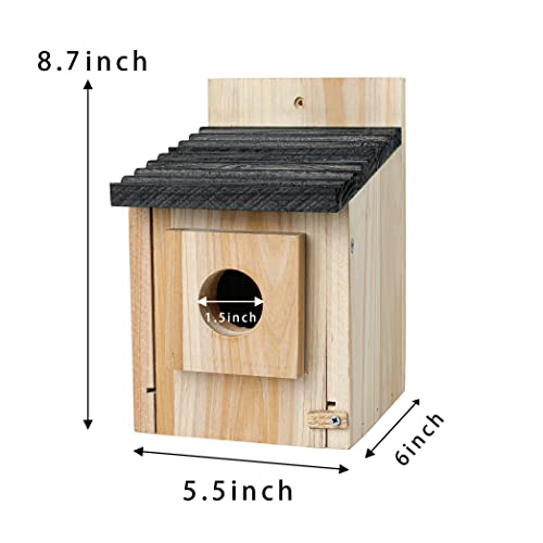 Birdhouse for Outdoors Clearance, Wooden Bluebird House for Outside, Weatherproof Hanging Bird Nesting Box for Finch, Cardinal, Wild Bird Watching (Easy Clean, Ventilated)