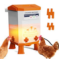 Heated Chicken Waterer, Thermostatically Controlled Poultry Water Heater for Winter, 4 Horizontal Nipples and 8 Support Legs, Anti-Freezing Watering System for Coop Accessories (7L-Red) (Orange, 12L)