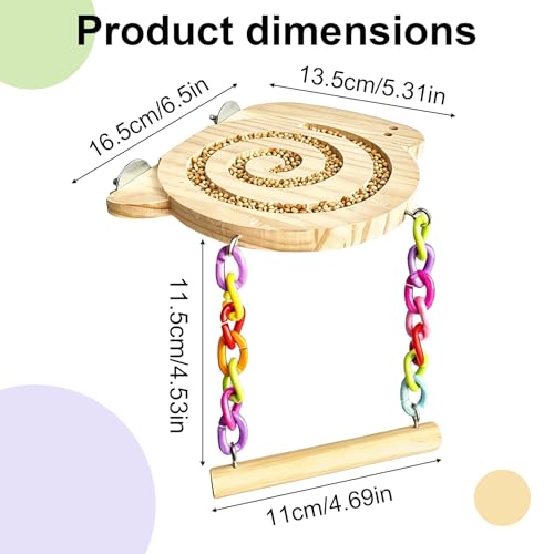 Parakeet Toys, Foraging Toys for Birds with Swing,Help Parakeet Eat Slowly to Prevent Bloating or Choking,Puzzle Bird Toys.