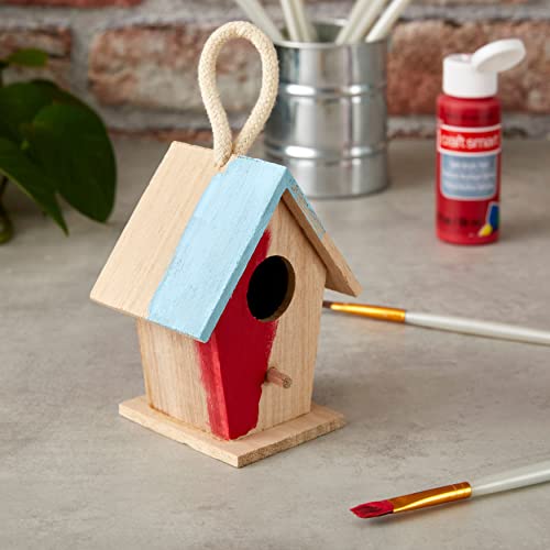 Make Market 4.3" Traditional Birdhouse - Unfinished Hanging Birdhouse Made of 100% Wood, Outdoor Nesting Boxes - Bulk 12 Pack