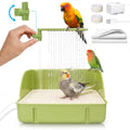 Automatic Parakeet Bird Bath with Pump & Control Valve for Tame Birds | Large Bird Shower Fountain Indoor Bathtub, Parrot Bath Tub Faucet for Pet Birds, Cockatiel, African Grey, Conure, Lovebird - color: Green with Control Valve