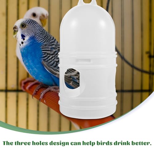 Bird Feeding Dispenser Pigeon Water Dispenser - 2pcs Birds Plastic Waterer Plastic Drinker with Handle for Pigeon Birds, Automatic Feeders (1L, White) Pet Drinker