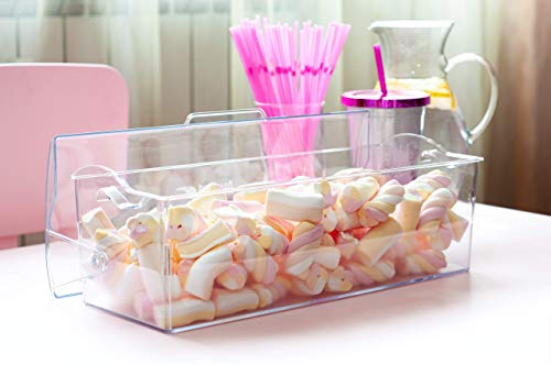 Pikanty Bread Box for Kitchen Countertop - 16 Inch Clear Plastic Storage Container with Hinged Lid, Keeps Loaves, Bagels, Buns, Rolls, Cookies and Crackers Fresh, Dishwasher Safe, Made in USA - style: Storage Box with Hinged Lid