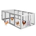 GUTINNEEN Large Chicken Run Extension with 20.73 sq.ft Space, Sliding Chicken Door, 1/2" Galvanized Wire, Secure Locks & Easy-Access Doors, Cozy Coop Chicken Cage Poultry Cage Outdoor - size: 79"L x 37.8"W x 26.8"H
