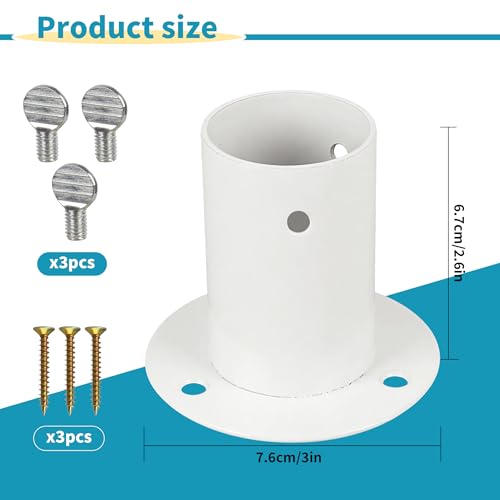 Metal Fence Pole Mount Adapter for Smart Bird Feeder Durable, Weather-Proof Post Mount Base Bird-Feeder with 6 Screws Easy Installation