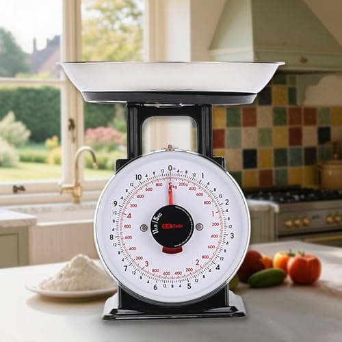 Tada 11lb Analog Kitchen Mechanical Food Scale Weighing Dial Scale with Bowl