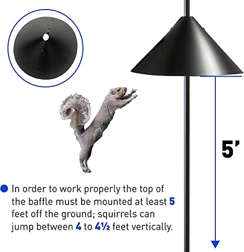 EasyGo Product Squirrel Proof Bird Station - 81 Inch Powder Coated Steel Pole With Baffle - 2 Feeders and 1 Peanut Feeder - 5 Prong Base - PATENTS Pending - color: Pole Included Feeder 2 New