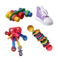 Super Bird Creations SB50013 Favorite Bird Foot Toys Assortment - Engaging Variety Pack for Medium to Large Birds - Ringnecks Quakers Parros - Stimulating Foot Exercise & Satisfies Foraging Behavior