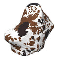Brown Cow Print Baby Car Seat Covers, Cow Print Western Baby Stuff Multi-use Carseat Canopy for Boys and Girls Stretchy Infant Carseat Cover Shower Gifts - color: brown cow print