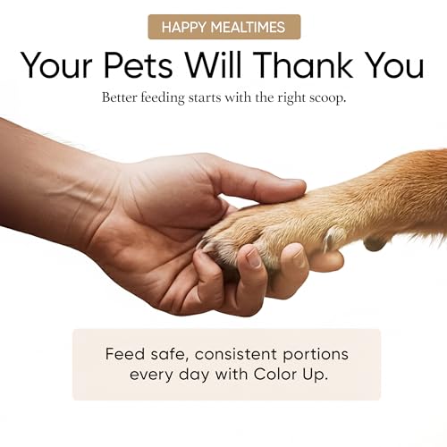 Color Up 2 Scoop (2 Cup / 480 ml) Stainless Steel Pet Food Measuring Scoop for Dogs, Cats, Rabbits & Birds – Dual Pour Spouts, Ergonomic Handle, Dishwasher Safe - size: 2 Scoop (2 Cup)