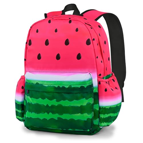 Watermelon Kids Backpack School Backpack Teens Bookbag for Girls Boys Hiking Camping Travel Sports - color: Watermelon