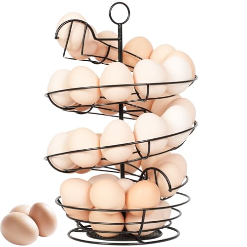 Abiglifty Spiral Metal Egg Holder Countertop, Fresh Egg Holder Countertop,Egg Storage for Countertop, Spiral Egg Storage Display Rack for Kitchen,Farmhouse