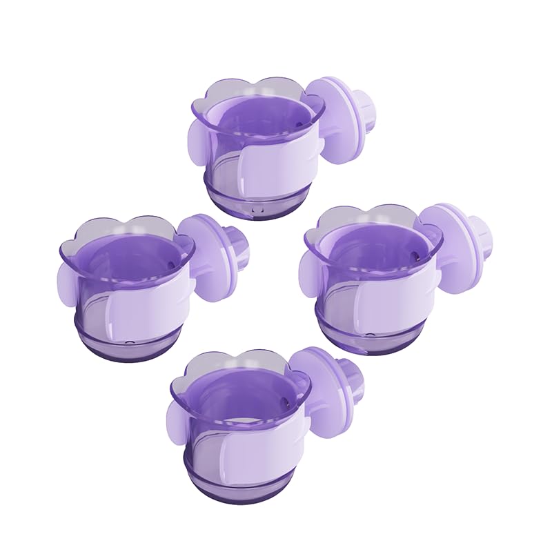 2pcs/4pcs PET Bird Bowls with Clamp, Bird Cage Feeder, Durable Water Bowl, Feeding Cups, Water Feeder for Cockatiel, Parakeet, Macaw, Finches, Lovebirds, Small Animals Gray (Purple, 4pcs) - color: Purple, size: 4pcs