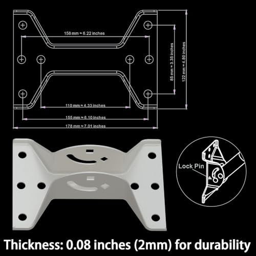 Universal Adjustable Mounting Pole, Steel J-Mount for Attic Outdoor Roof Wall Installation, Weatherproof Mast Pole, Mounting Bracket and Hardware Included (Diameter 1 1/4", Length 33 1/4", White) - size: 33.25"