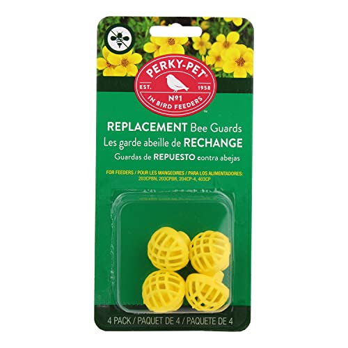 Perky-Pet Replacement Bee Guards for Hummingbird Feeders, 4-Pack | Yellow Snap-Open Design Compatible with Models 203CPBN, 203CPBR, 204CP-4, 403CP, Outdoor Bird Feeder Accessories - size: 3.04W x 1.01D ins.
