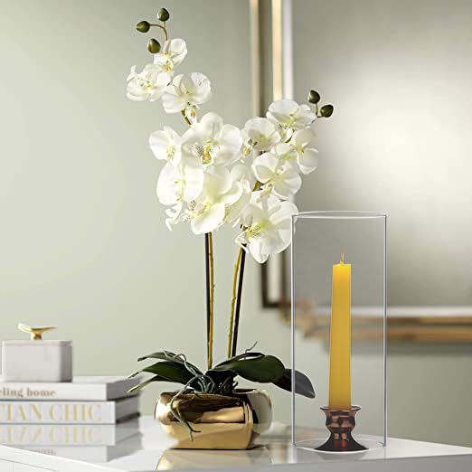 WGVI Hurricane Candle Holder Sleeve, Wide 3", Height 6", Clear Glass Cylinder Candleholder, Chimney Tube, Open Ended Candle Shade, 6 Pieces Bulk - size: 3"x6"H