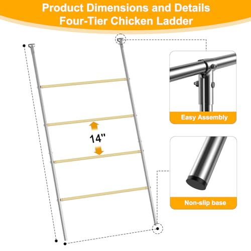 Chicken Perch for Coops Chicken Roosting Perch/Ladder for Hens Chick | 42''x 54.5'' for 10-12 Chick Outdoor Indoor Use Chick Coop Accessories for Backyard Poultry Habitat Supplies - color: Silver, size: 55.0"L x 40.5"W x 1.0"H