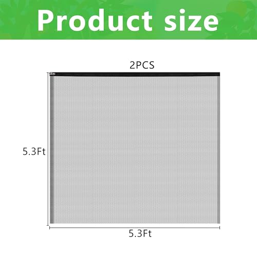 2 Pcs Black Large Fruit Tree Netting with Zipper and Drawstring, 5.3 x 5.3 Ft Breathable Mesh Garden Bird Netting Plant Cover, Insect Bird Barrier Net Mesh for Protect Plants from Squirrel Bugs - color: 2 Pcs, size: 5.3 x 5.3 Ft