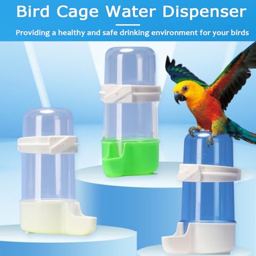 3 Pack Bird Cage Water Dispenser, Hanging Bird Water Feeder for Cage | Parakeet Water Dispenser for Cage, No Spill Automatic Feeder, Parakeet Cage Water Container for Small Birds Parrot Macaw - color: Mix-140ML