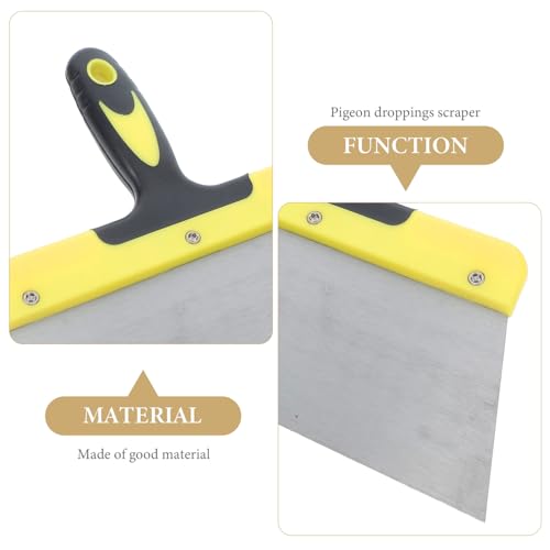 Toyvian Large Stainless Steel Bird Droppings Scraper Durable Bird Poop Cleaner Tool Handle for Efficient Cleaning for Bird Cages and Surfaces Reliable Design