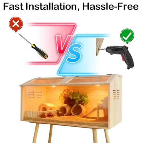 32"x16"x16" Brooder Box for Chicks, with 20In Legs Heat Lamp and Thermometer, Feeder, Waterer Toys Set for Chicks, Lizard, Parrot, Hamster, Quail, Hedgehog Cage