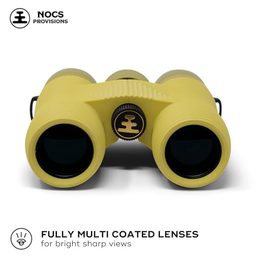 Nocs Provisions Field Issue Compact 8x32 Waterproof Binoculars Shockproof | Fogproof, 8X Magnification, Bak4 Prism, Multi-Coated Lenses for Adults & Kids, Bird Watching, Hunting & Wildlife Viewing - color: Banana Slug Yellow, size: 8x32