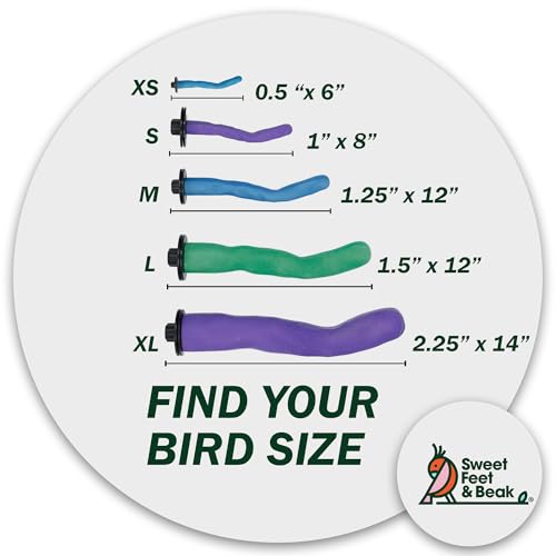 Sweet Feet and Beak Safety Pumice Perch - Trims Nails and Beak - Promotes Healthy Feet - Safe Non-Toxic Bird Supplies for Bird Cages - X-Large 14" - Purple - color: Purple, size: X-Large 14"