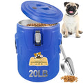 Newget 20lb Airtight Stainless Steel Dog Food Storage Container with Scoop | Airtight, Sturdy, Moisture-Proof, Large Metal Cat & Dog Food Container with Lid, Prevents Pets from Opening, Easy to Clean - size: 20 lb