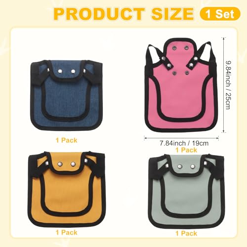 M METERXITY 4-Pack Chicken Saddle for Hens, 9.8 Inch Canvas Chicken Apron Back Protector with Adjustable Strap for Protecting Bird Back Feathers, Poultry Saver [Mixing 4 Styles D] - color: Navy Blue/Magenta/Yellow/Gray