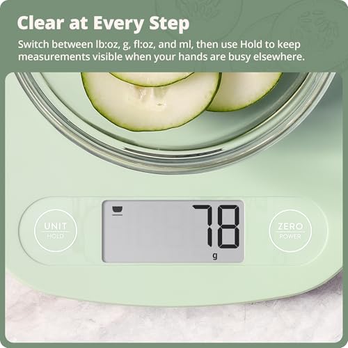 Greater Goods Food Scale, Slim & Compact Build, 1g Precision (Sage Green) | Digital Kitchen Scale for Cooking, Meal Prep & Portion Control, Tare, Auto Shut-Off, g/oz/lb/ml Conversion & Calorie Tracking - color: Sage Green