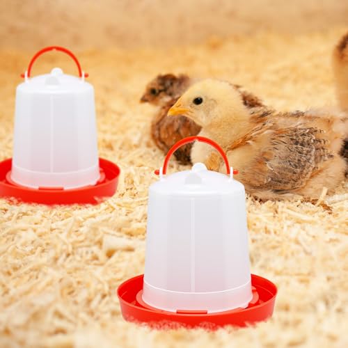 Funnymoom 12 Pack 1.5L Poultry Feeder Chick Waterer Kit Feeding and Drinker Bulk for Small Baby Chicken Duckling Goose Pigeons Quail Coop Accessories(Watering) - style: Watering