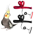 VANFAVORI Adjustable Bird Harness with 80-inch Leash, S Size, 2 Pack | For Bird Parrot Cockatiel and Similar Parrots 70-120 g. Includes 2 harnesses, Black and red, and 2 Leashes for Outdoor Flying