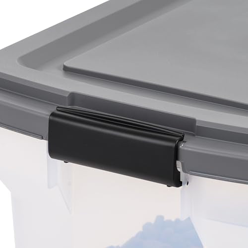 IRIS USA Dog Food Storage Container, Up to 54 lbs, Dark Gray, Made in USA | Includes 2-Cup Scoop & Wheels, Airtight Seal, BPA-Free, Bird Seed, Cat food, Cat Litter, Treats, Keeps Kibble Fresh - color: Dark Gray, size: 40 lbs