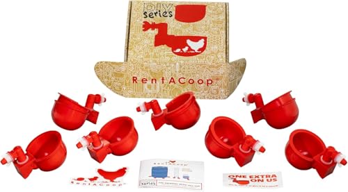 Chicken Water Cup Waterer Kit for Poultry - Pack of 6 + One Extra for Free (Total of 7)