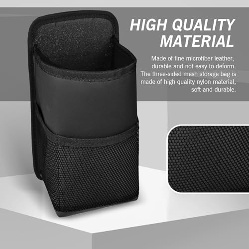 1 PC Car Water Bottle Bag, 9.8" x 5.51" Adjustable Strap Microfiber Leather Seat Side Hanging Large Capacity Cup Bag with Storage Net Pocket, Auto Multifunctional Accessories (Black)